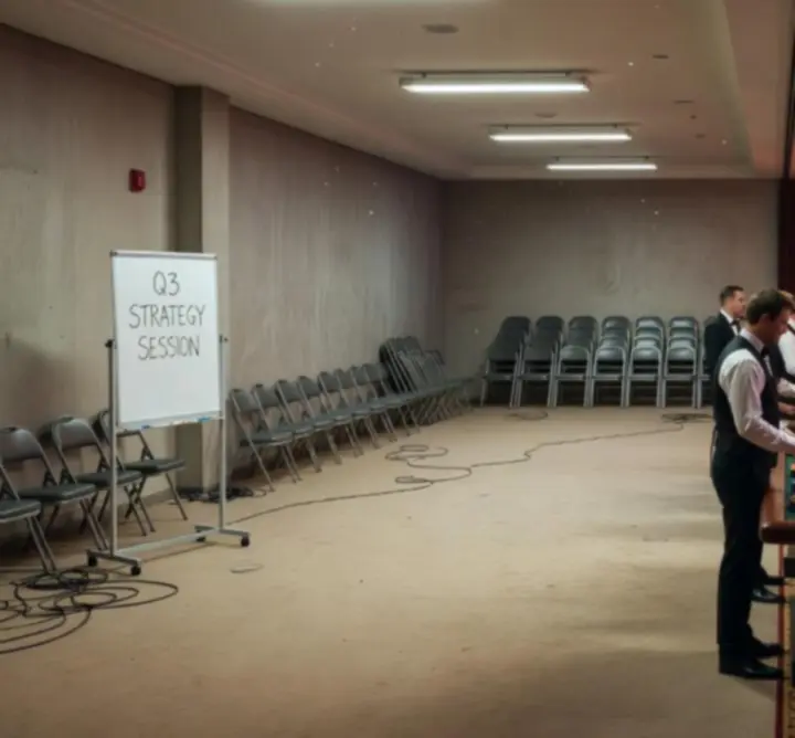 Sala konferencyjna przed metamorfozą na event kasynowy