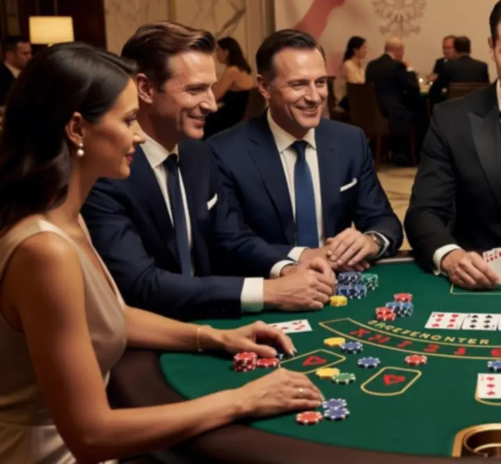 Stół blackjack na eleganckim evencie firmowym